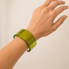 Colorful Transparent Resin Wide Cuff Bracelet for Women