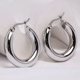 High-Quality Hypoallergenic Silvery Hoop Earrings