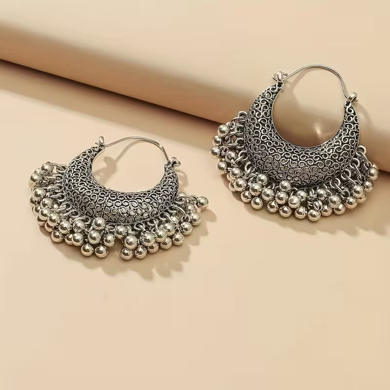 Bohemian Fan-Shaped Hollow Hoop Earrings