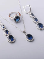 4pcs Gemstone Decor Jewelry Set