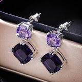 Rectangle Cushion Drop Earrings Pair